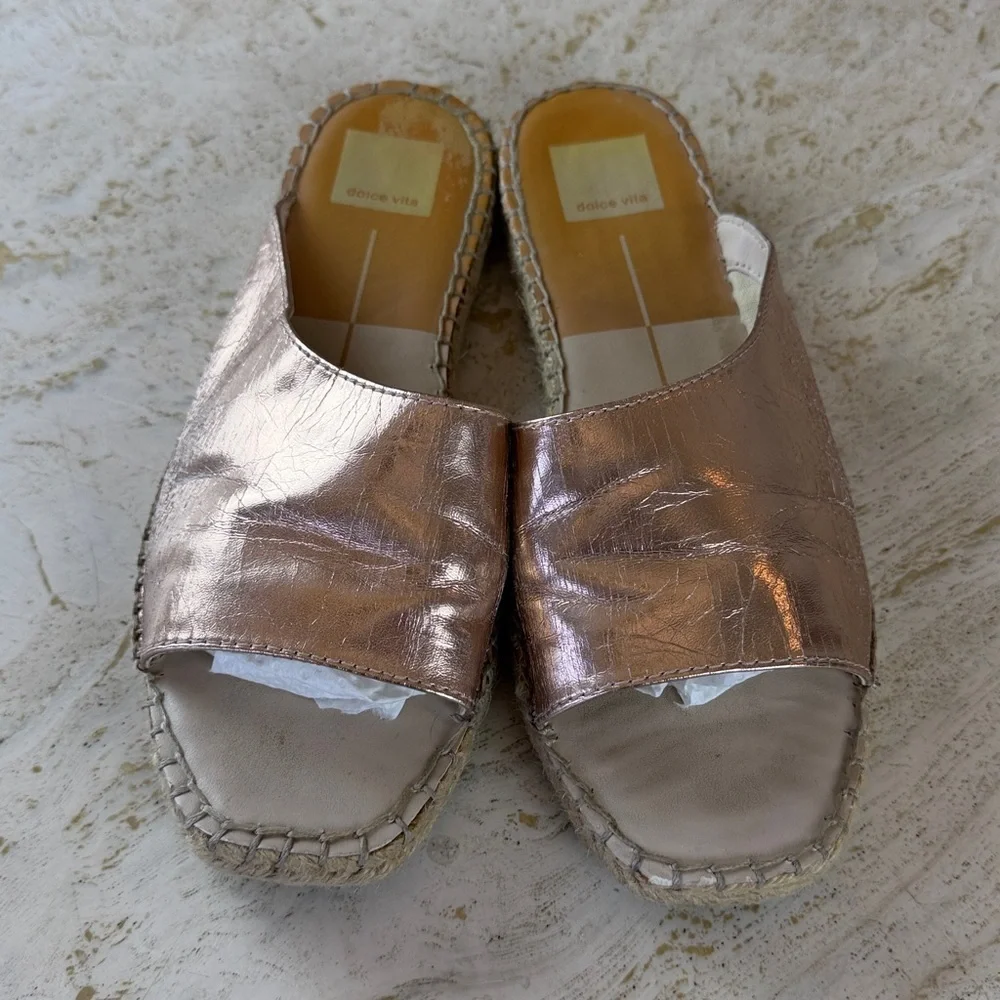 Dolce Vita Banji Women's Rose Gold Espadrille Slides size 7
